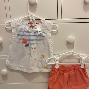 💫3 for $25💫 Lydia Jane Baby Girl Appliqué Top & Matching Shorts VGUC 6-9 Month